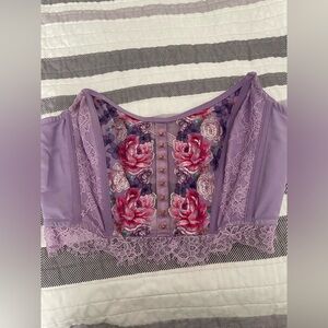 Victoria's Secret Purple Floral Lace Bralette